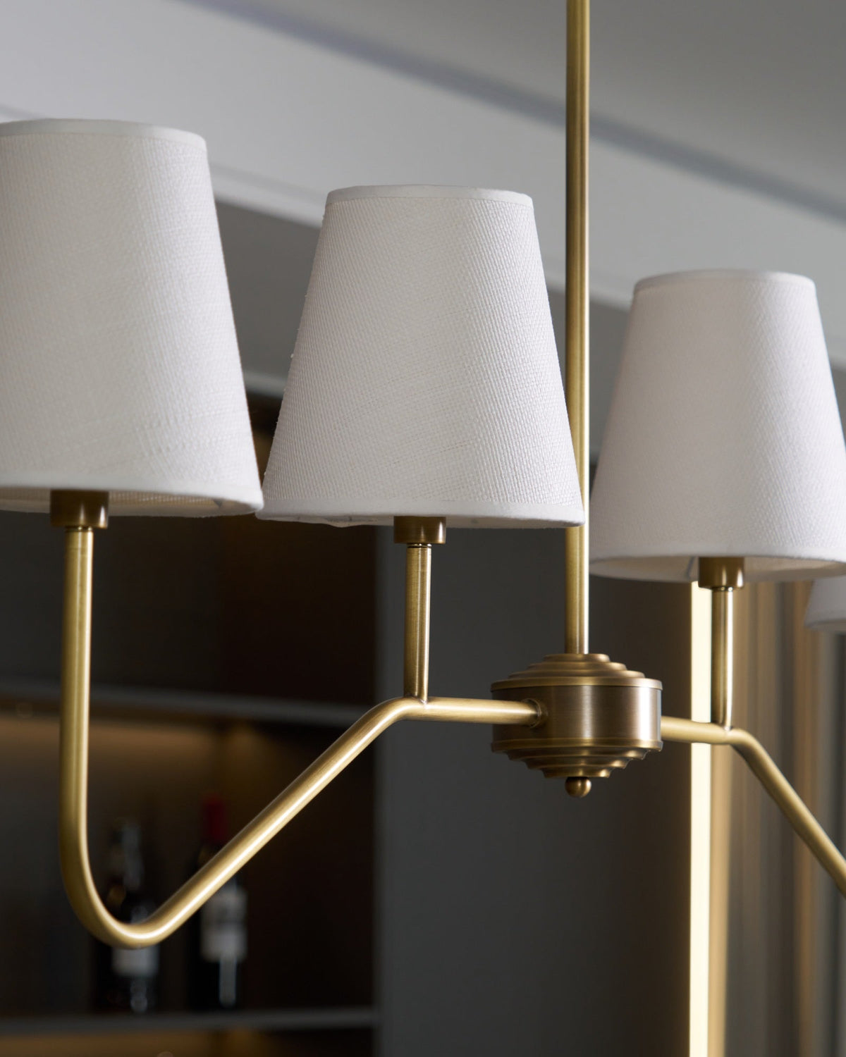 Iselaria Lustre Laiton Courbé Beige Linéaire