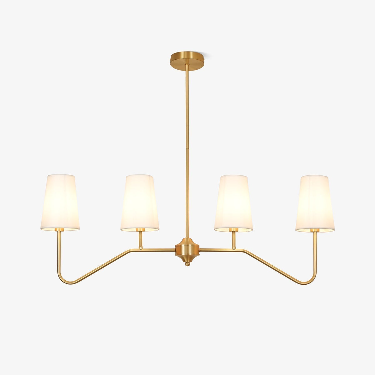 Iselaria Lustre Laiton Courbé Beige Linéaire