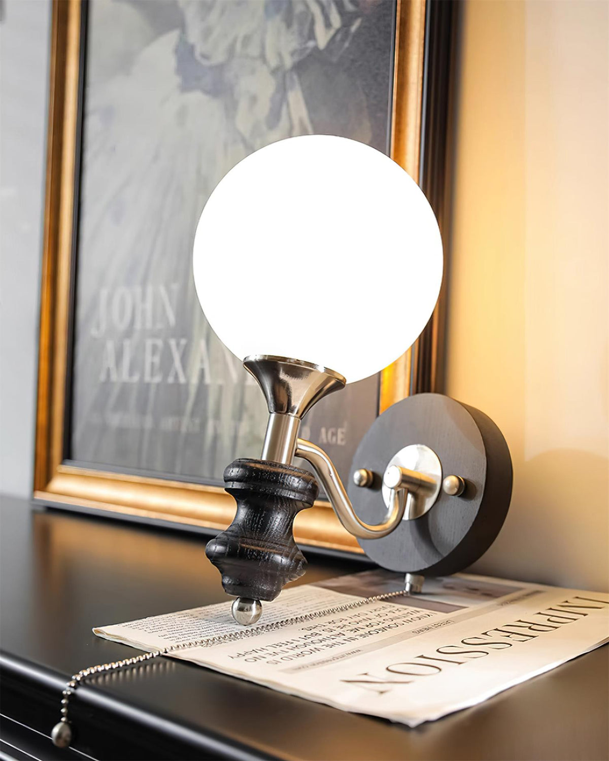 Duvin Frosted Glass Vintage Wall Lamp-Neutral Decor