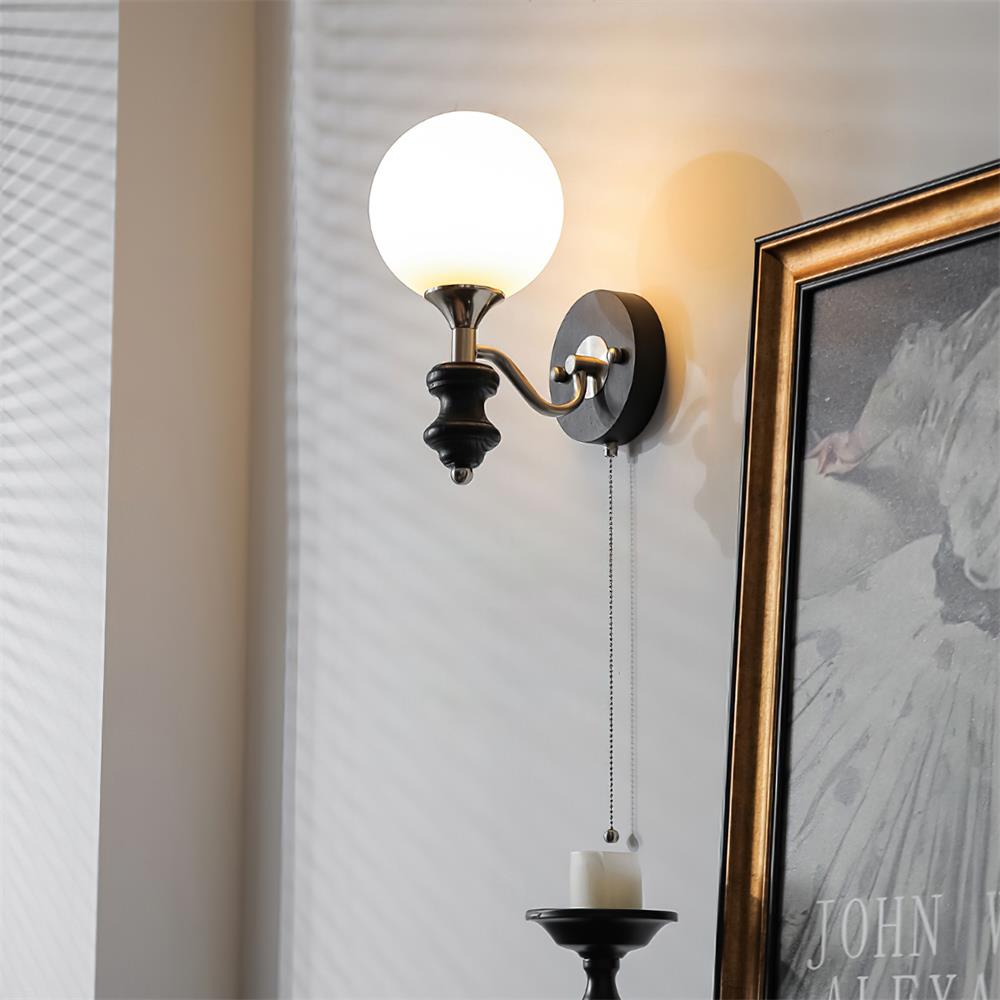 Duvin Frosted Glass Vintage Wall Lamp-Neutral Decor