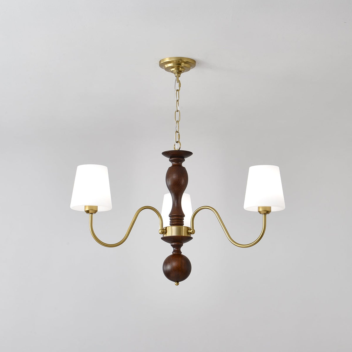 Evoris Lustre Laiton Bois Rustique Vintage