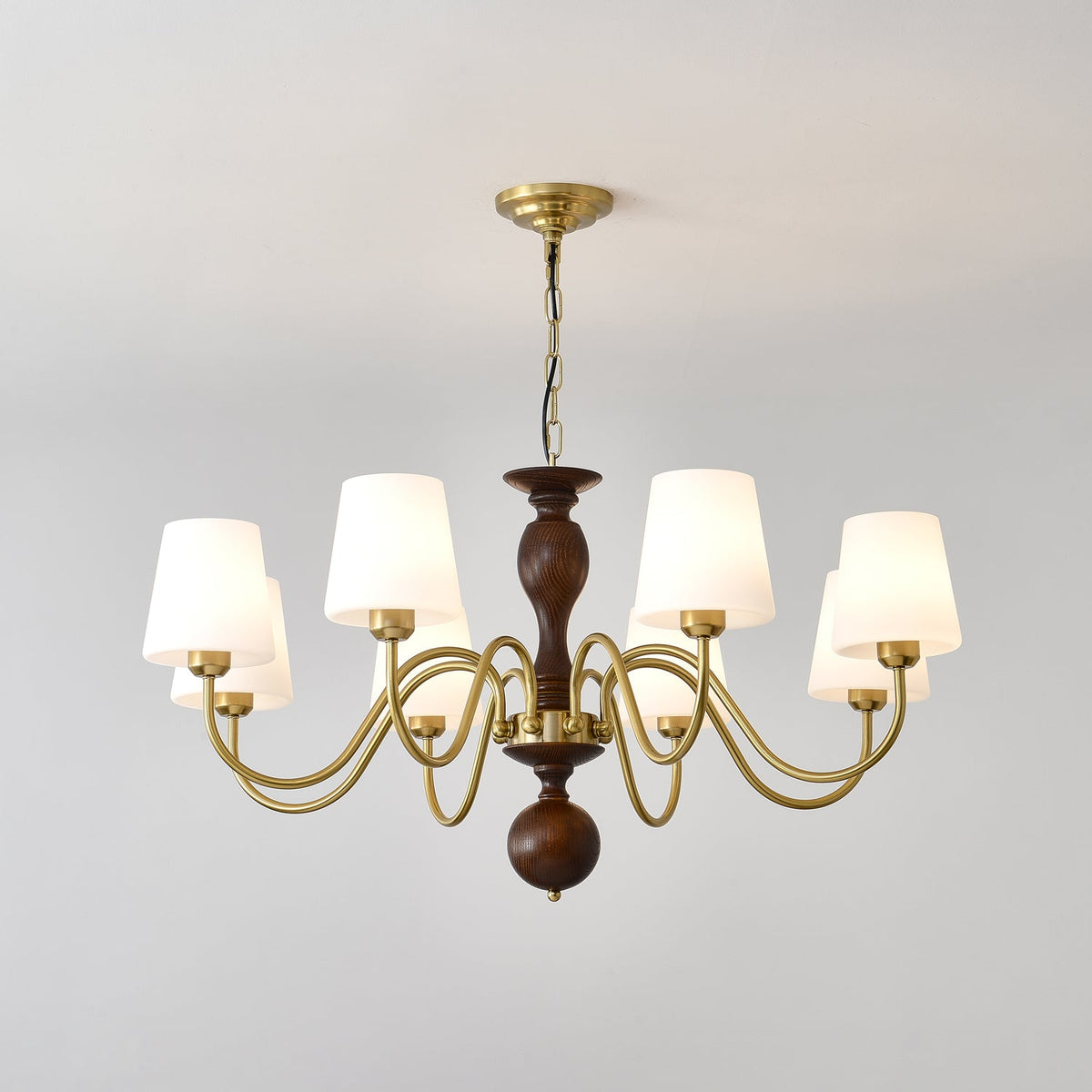 Evoris Lustre Laiton Bois Rustique Vintage