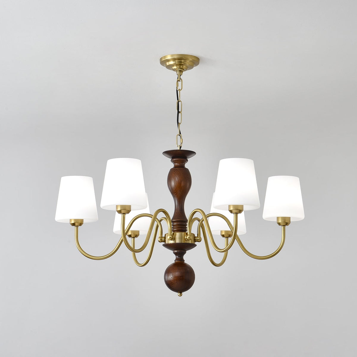Evoris Lustre Laiton Bois Rustique Vintage