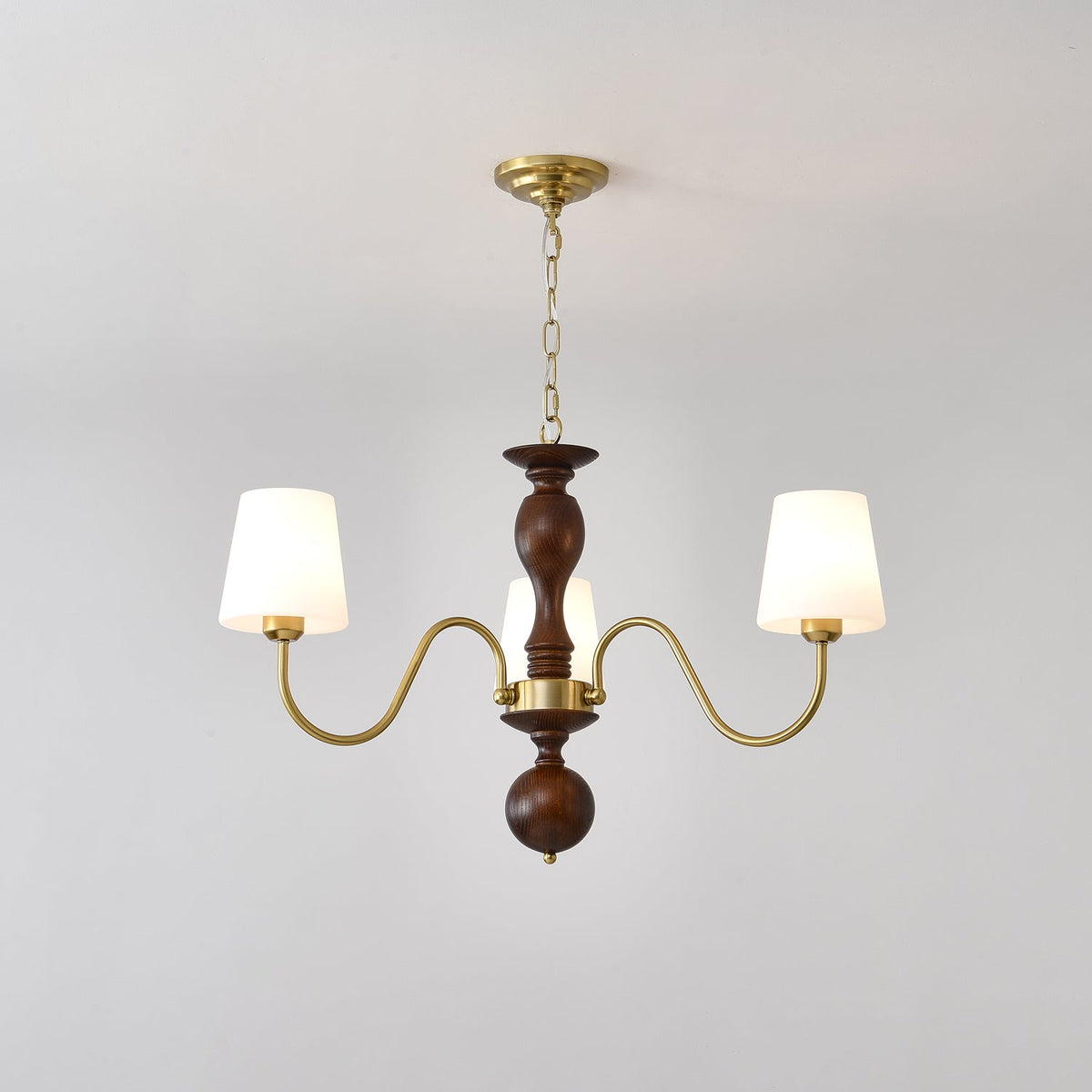 Evoris Lustre Laiton Bois Rustique Vintage