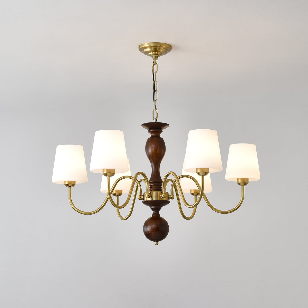 Evoris Lustre Laiton Bois Rustique Vintage
