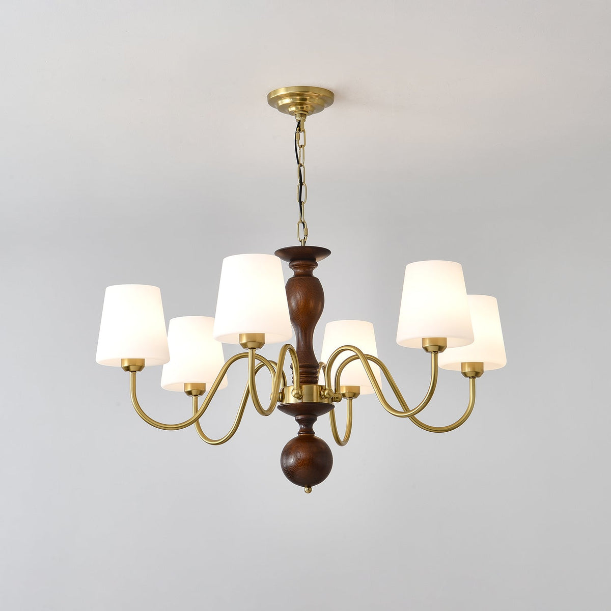 Evoris Lustre Laiton Bois Rustique Vintage