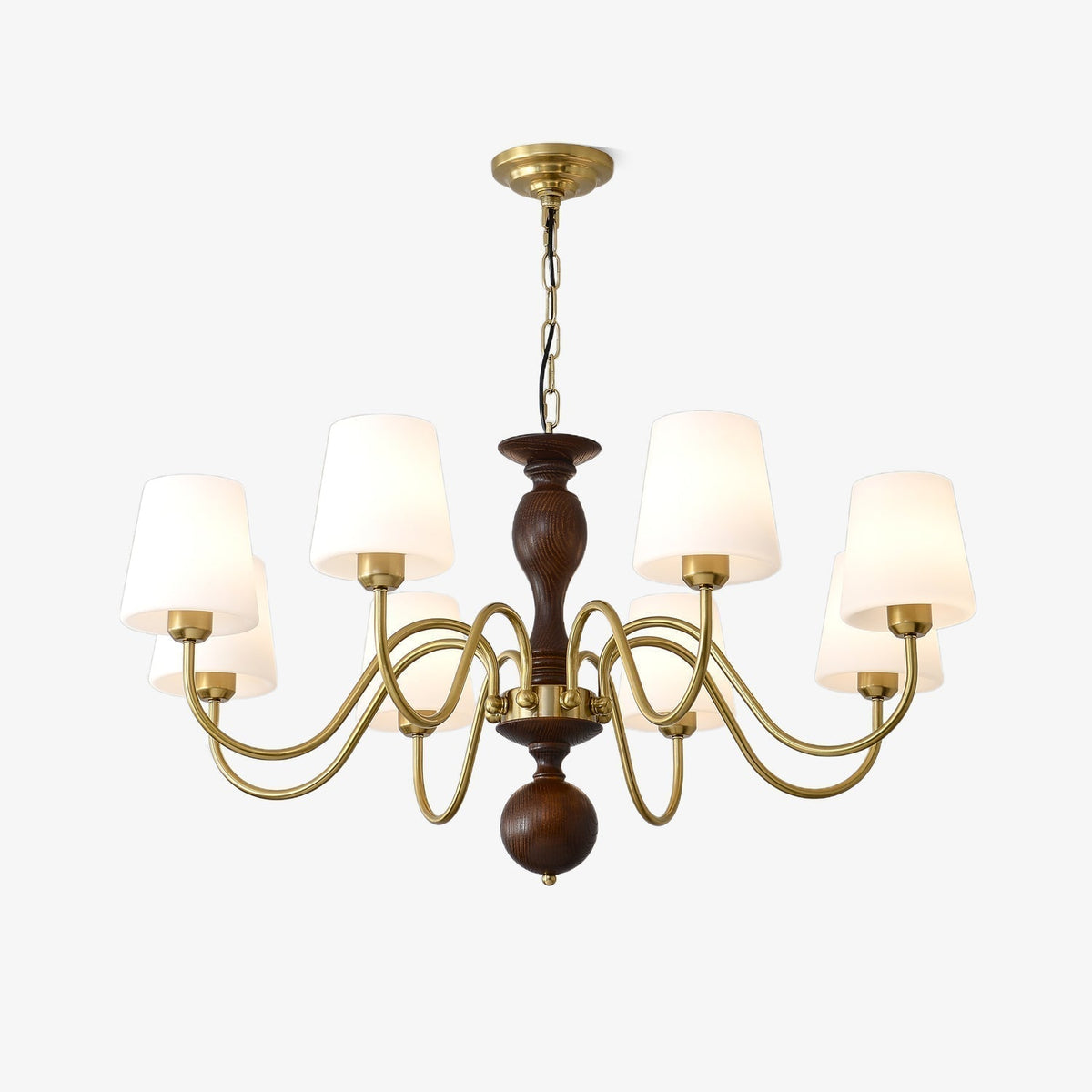 Evoris Lustre Laiton Bois Rustique Vintage
