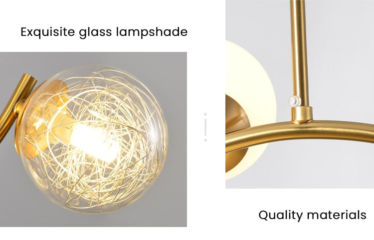 Valentina Boule de Verre Bulles Lampes Suspendues Lampes Dorées Suspension