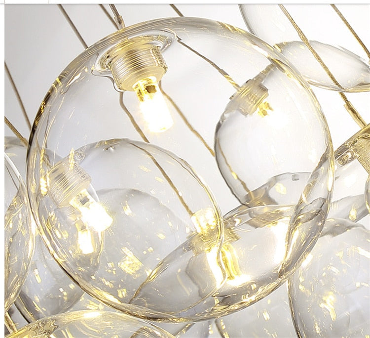 Valentina Suspension Bubble Moderne Métal/Verre Transparent/Étoilé Salon