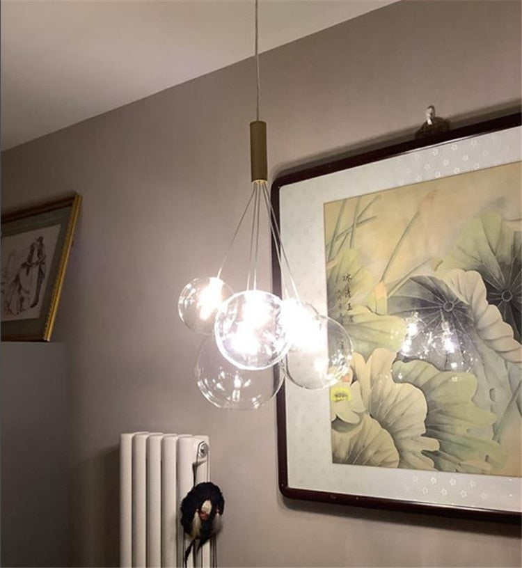 Valentina Suspension Bubble Moderne Métal/Verre Transparent/Étoilé Salon