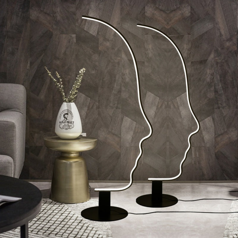 Ray Lampe sur pied Led visage de humain postmoderne pour la chambre