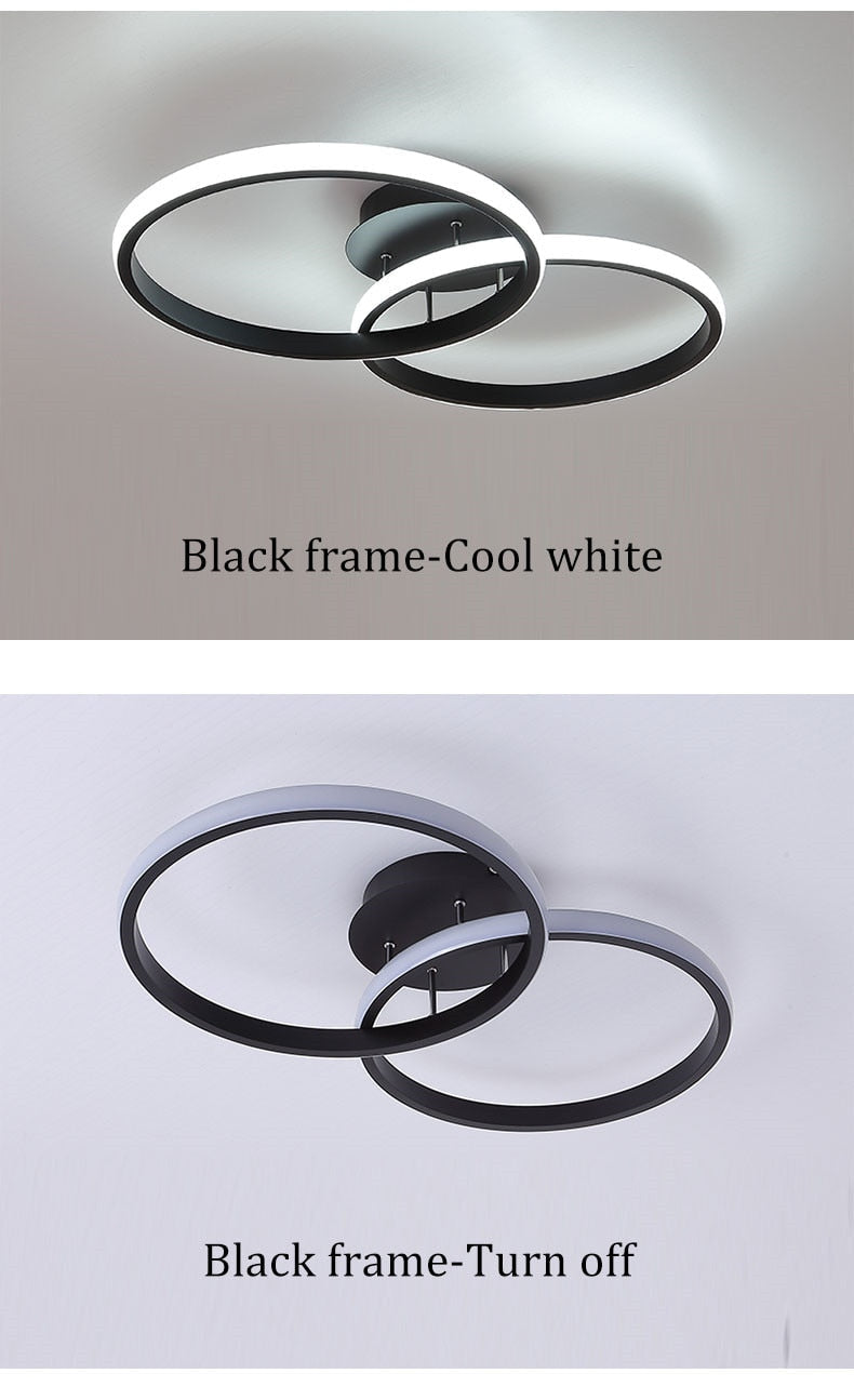 Arisha Plafonnier Carré/Rectangle/Rond Moderne, Métal/Acrylique, Noir/Blanc, Salon