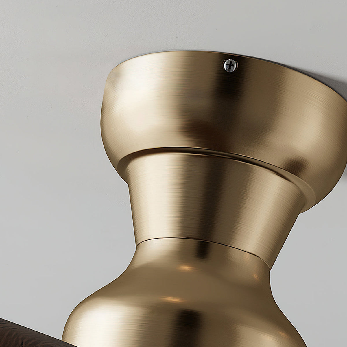 The integrated LED light of the Haiku ceiling fan, illuminated.