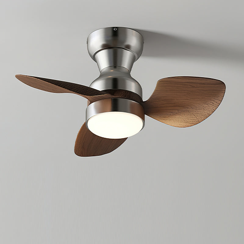 Haiku ceiling fan light installed on a ceiling, viewed from below.