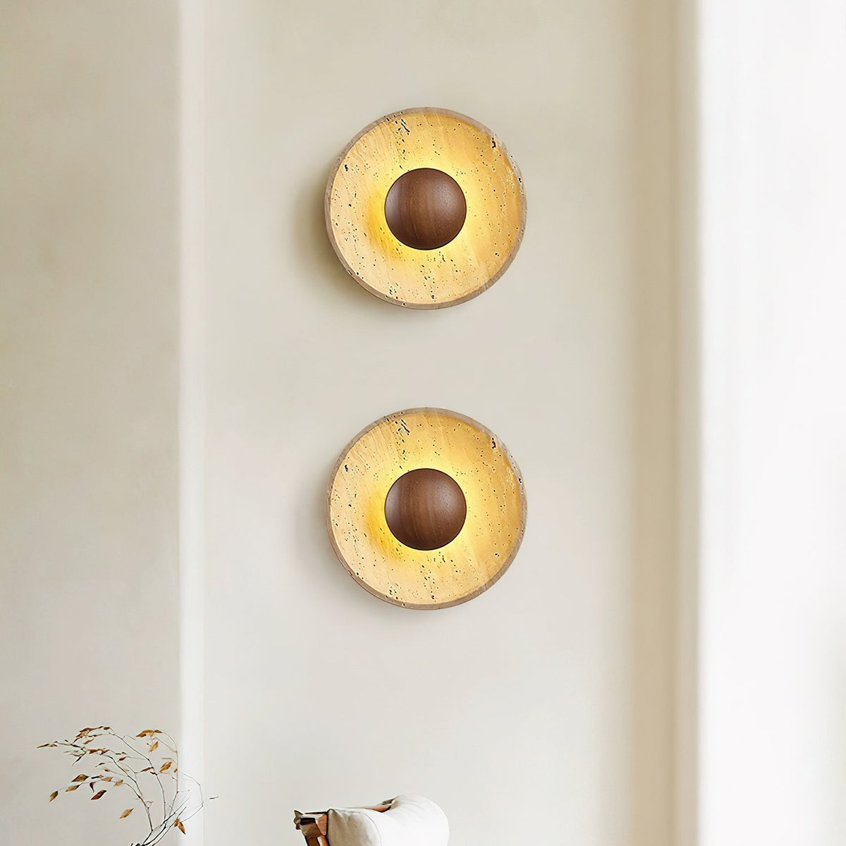 Aveny Applique Murale Sun en Travertin