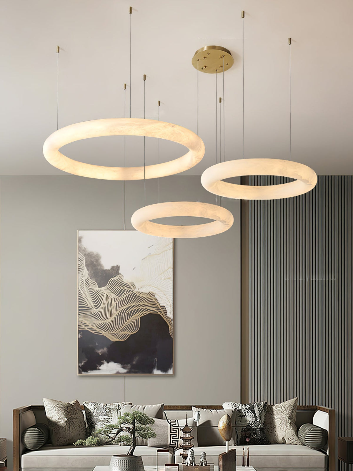 Erzorila Suspension Circulaire en Albâtre