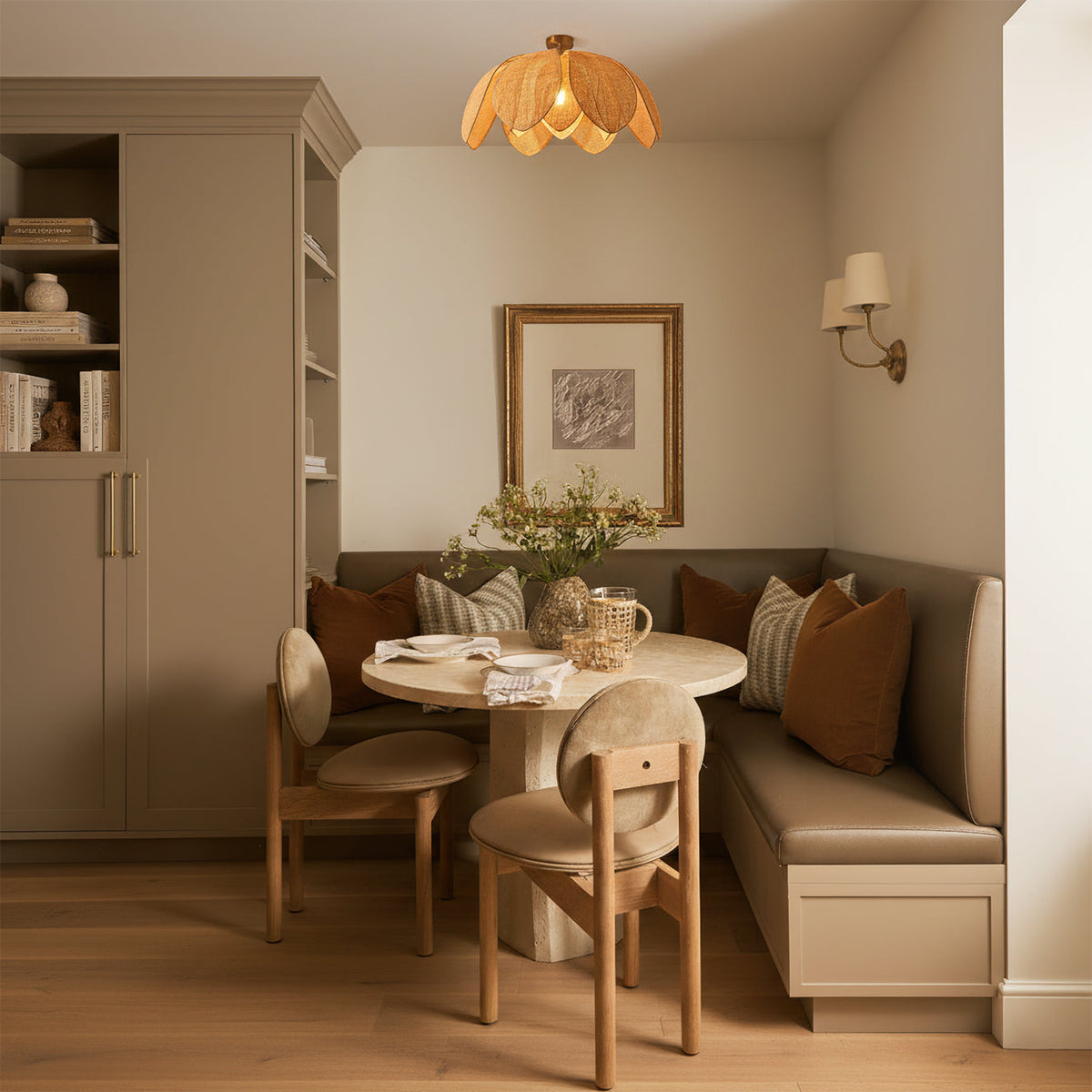 The large Hanove Ceiling Light hanging over a dining area.