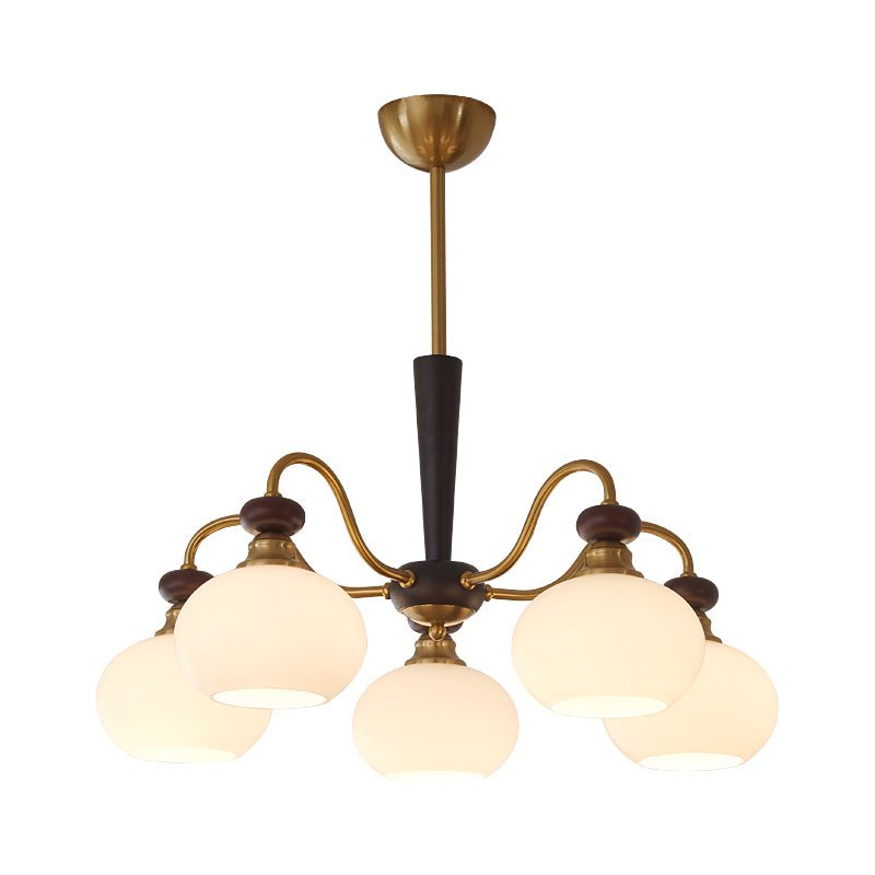 Calaeila Lustre Bois Verre Sphère Élégance Traditionnelle