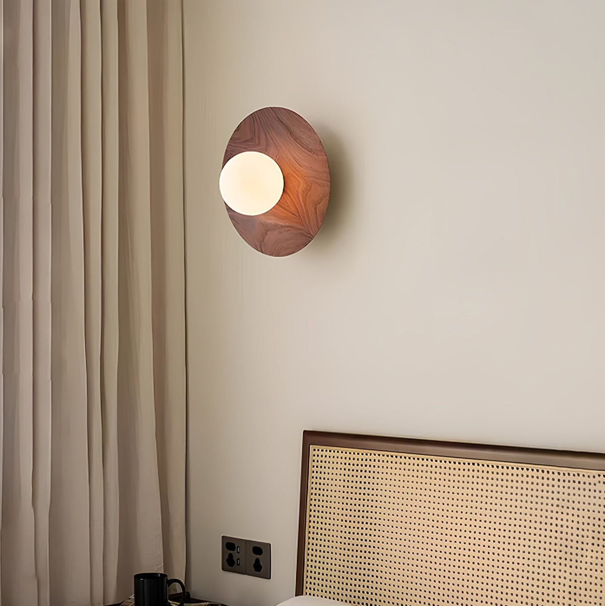 Kalael Applique Murale Minimaliste en Bois et Verre