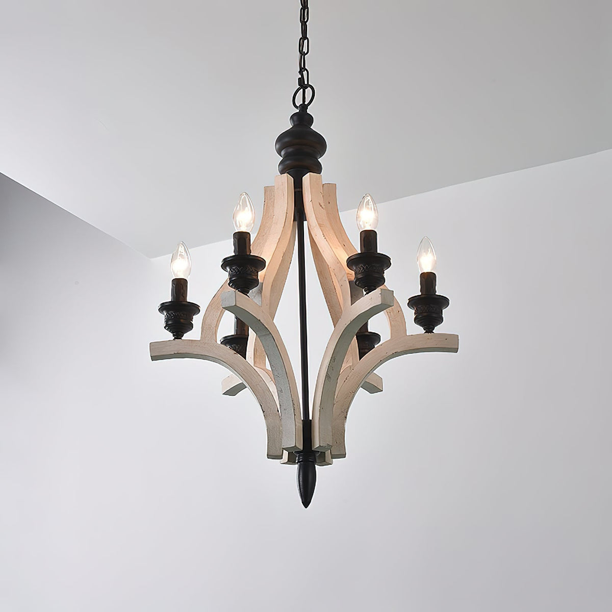 Ephaos Lustre Métal Bois Industriel Vintage