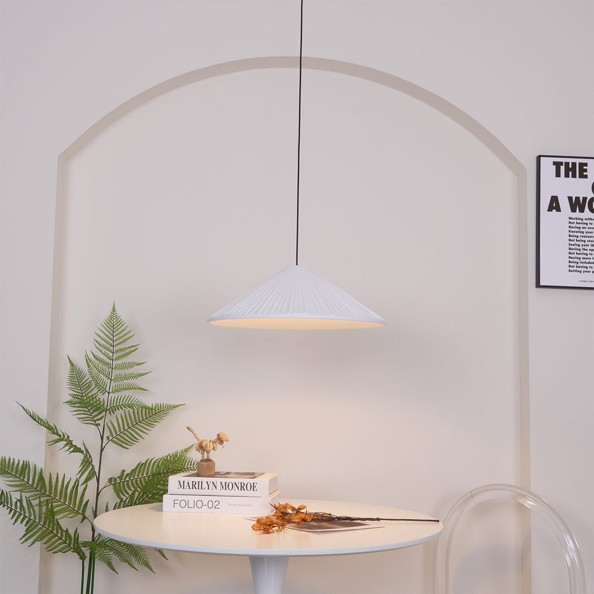 Cone Lampe Suspendue Minimaliste en Résine Chapeau