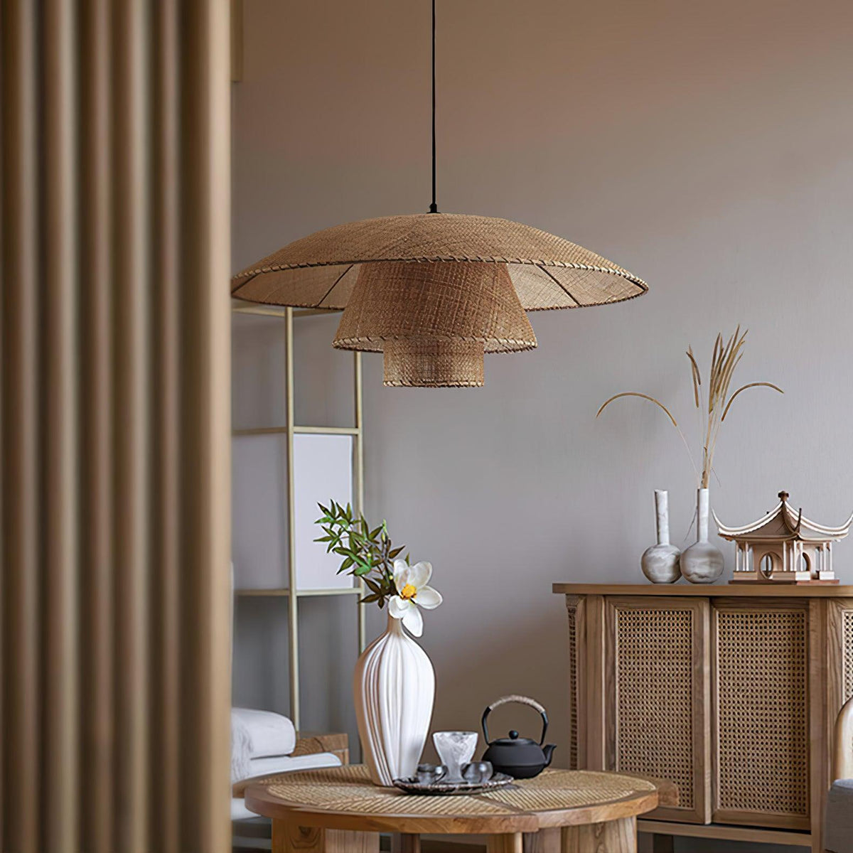 Orvellace Rotin Vintage Pendentif Lampe