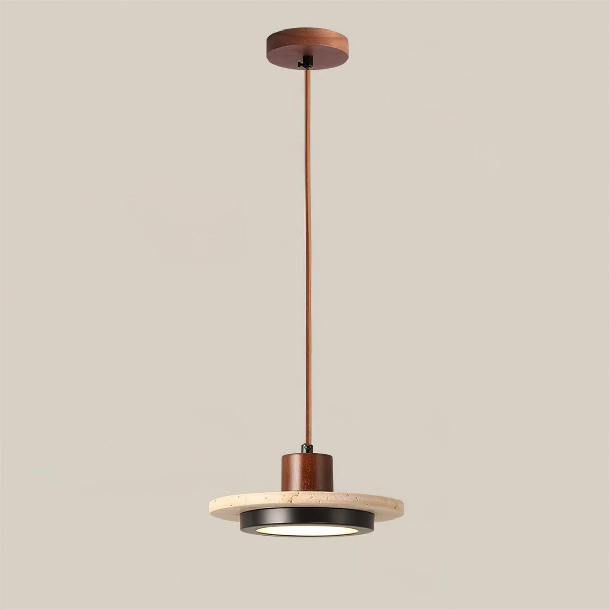 Valen Travertine LED Pendant Light-Neutral Decor