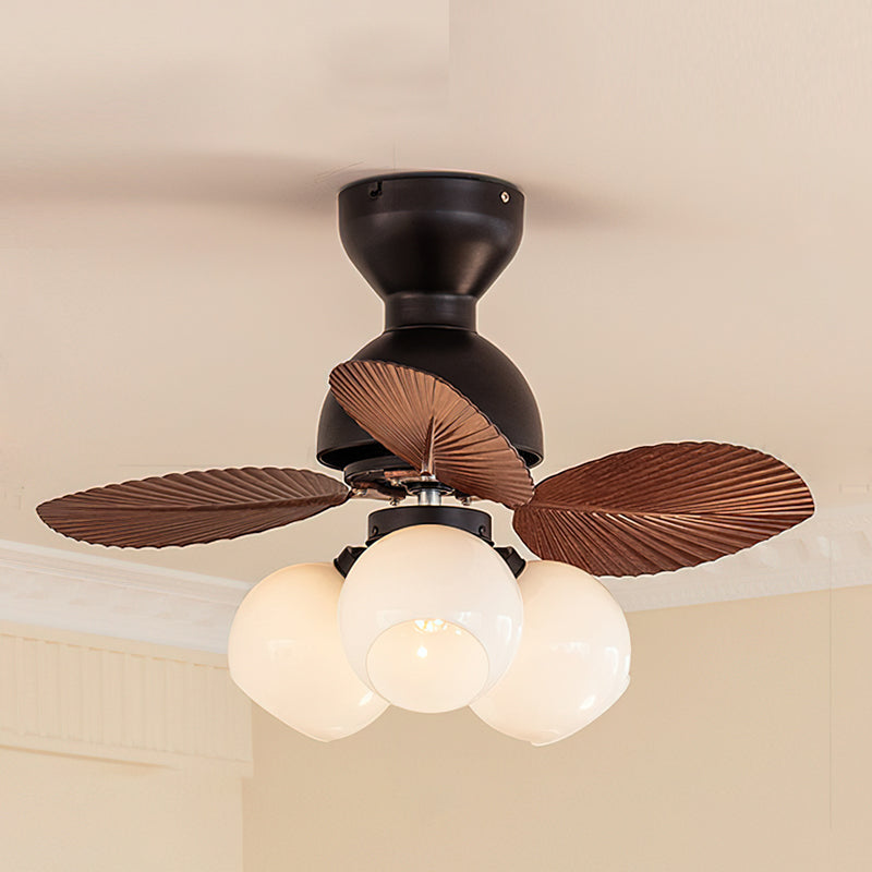 The Belize Ceiling Fan Light in white finish in a coastal-themed room.