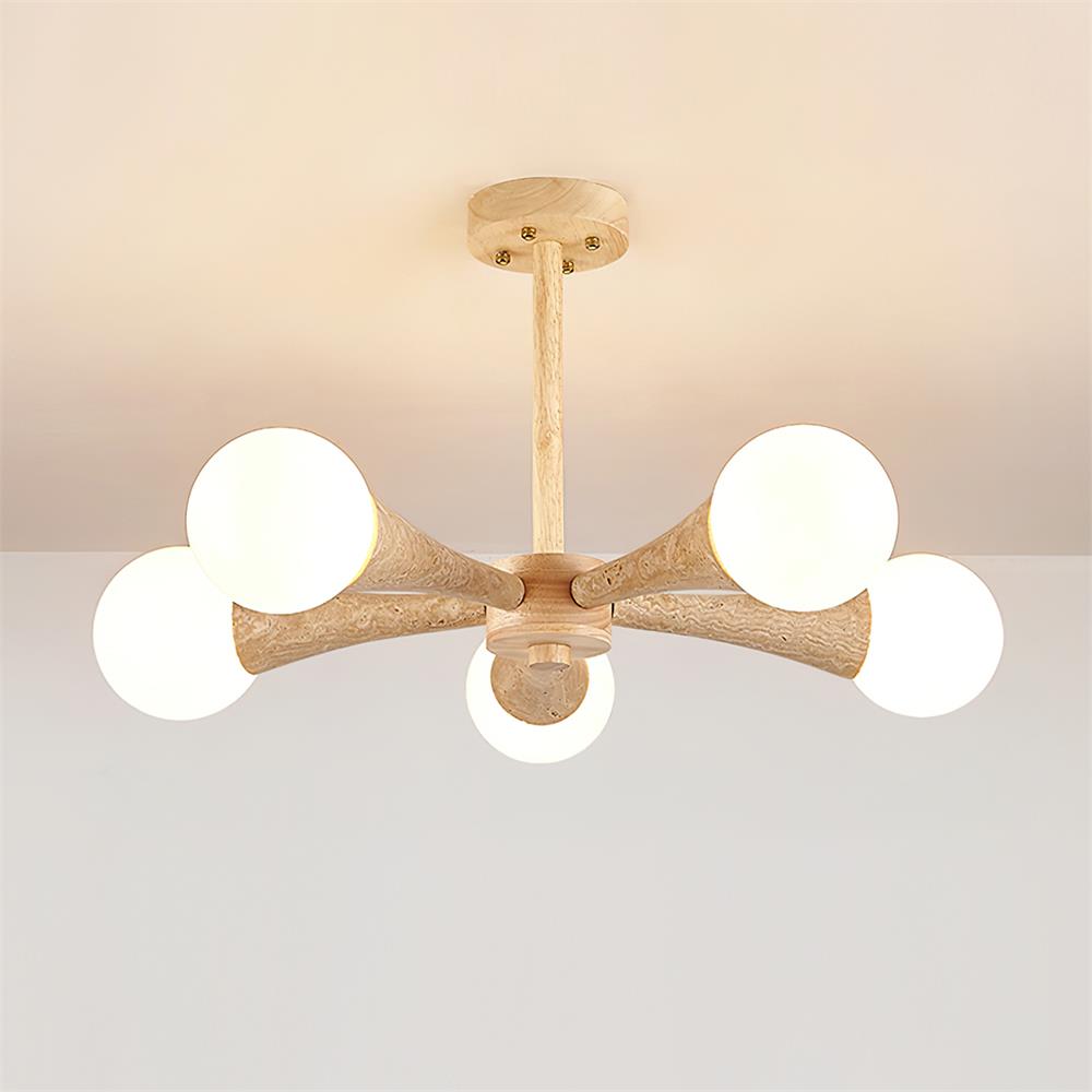 Ritta Flush Mount Ceiling Light Wood Travertine-Neutral Decor