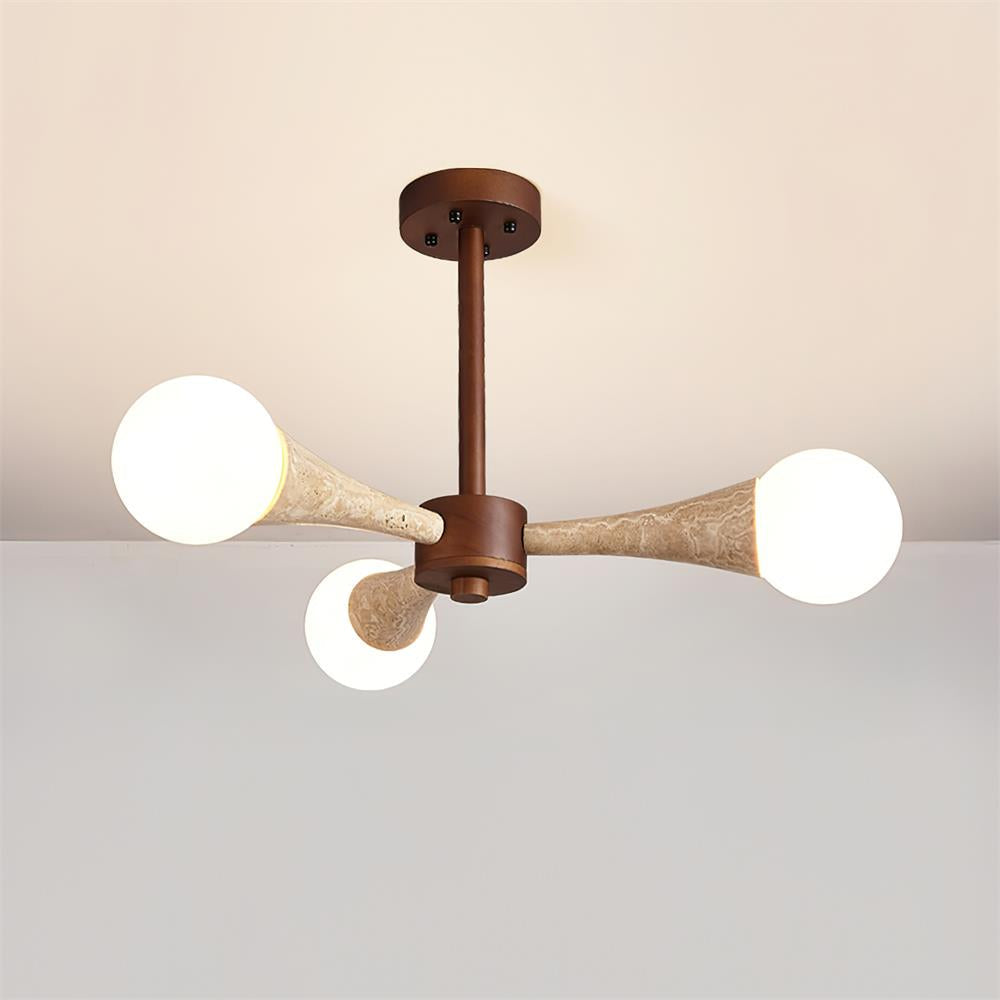 Ritta Flush Mount Ceiling Light Wood Travertine-Neutral Decor