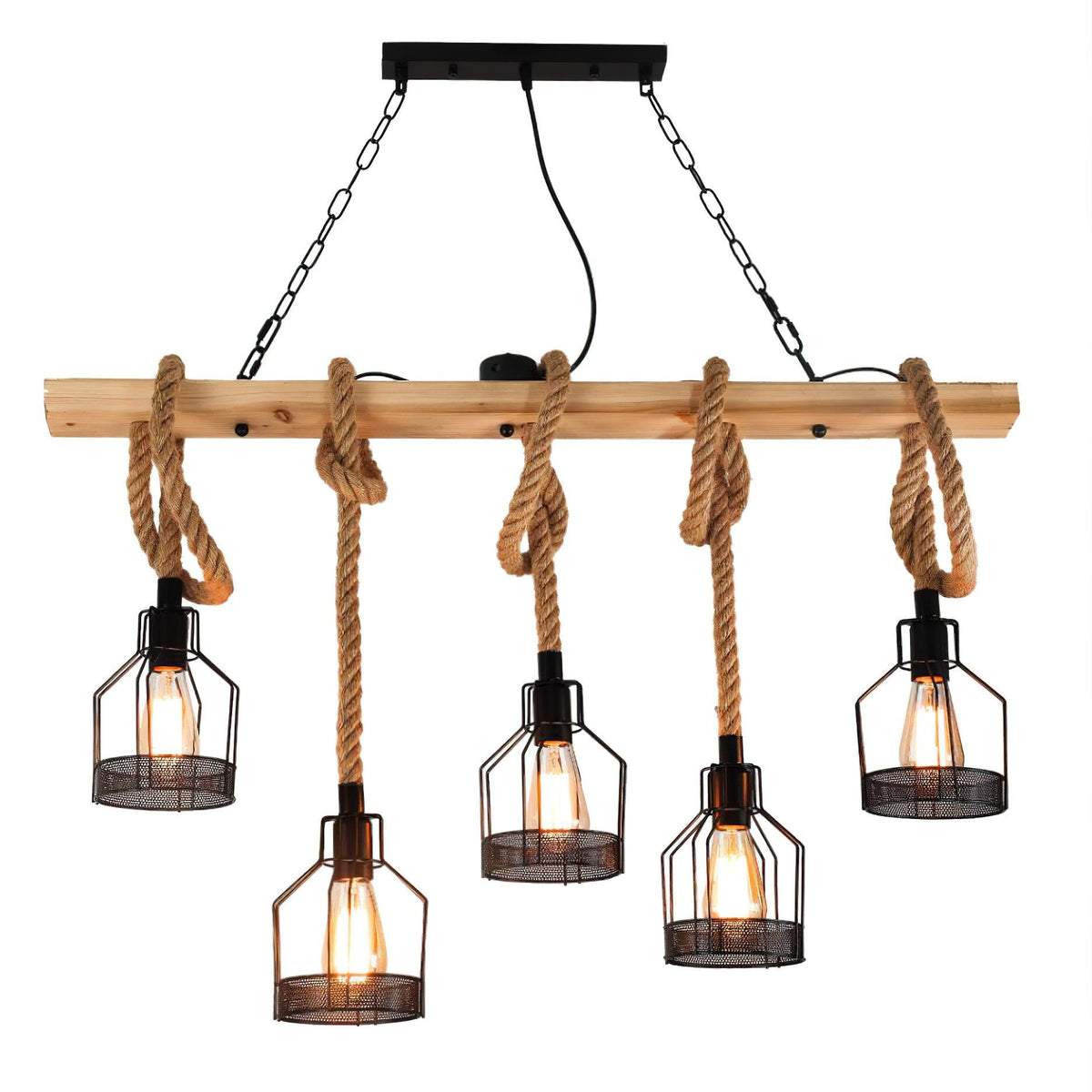 Dovaria Suspension Lampe Corde de Chanvre Industriel