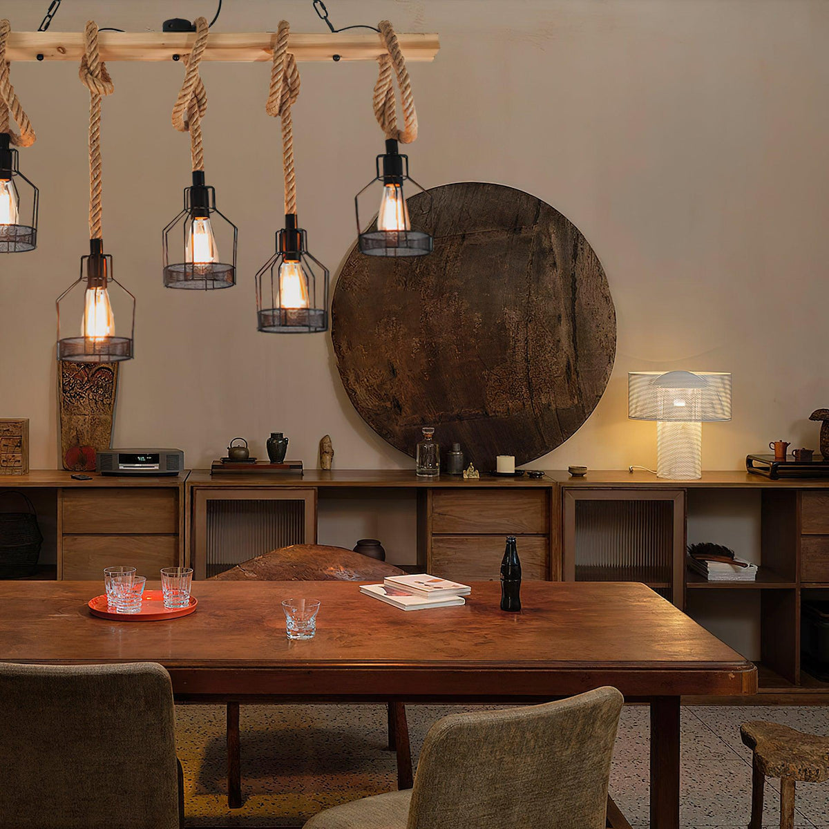 Dovaria Suspension Lampe Corde de Chanvre Industriel