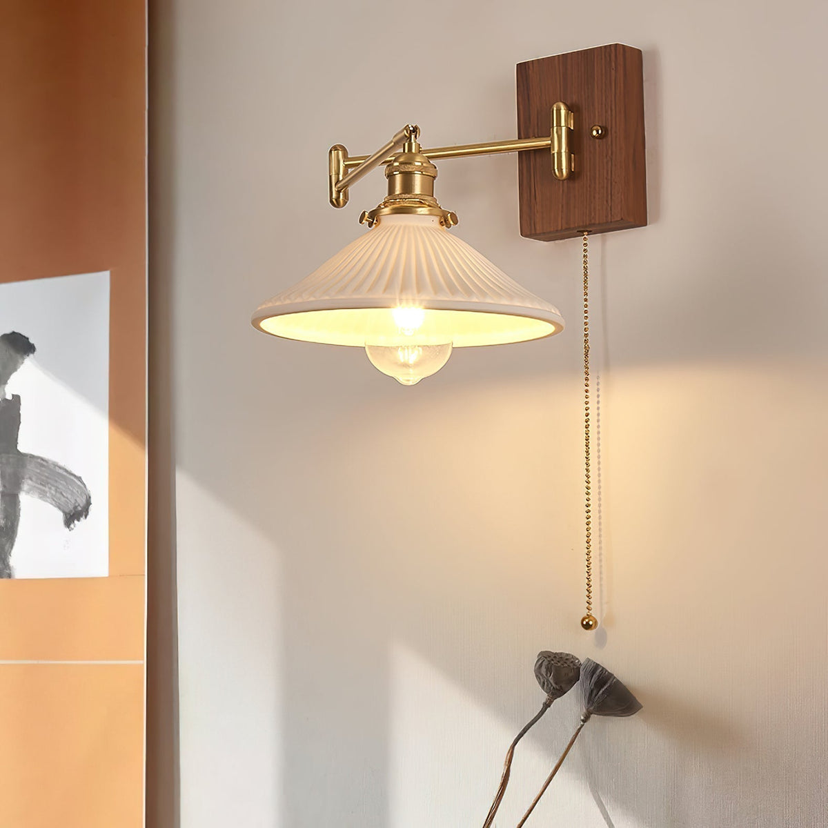 Iseleline Applique Murale Vintage Élégance Noyer