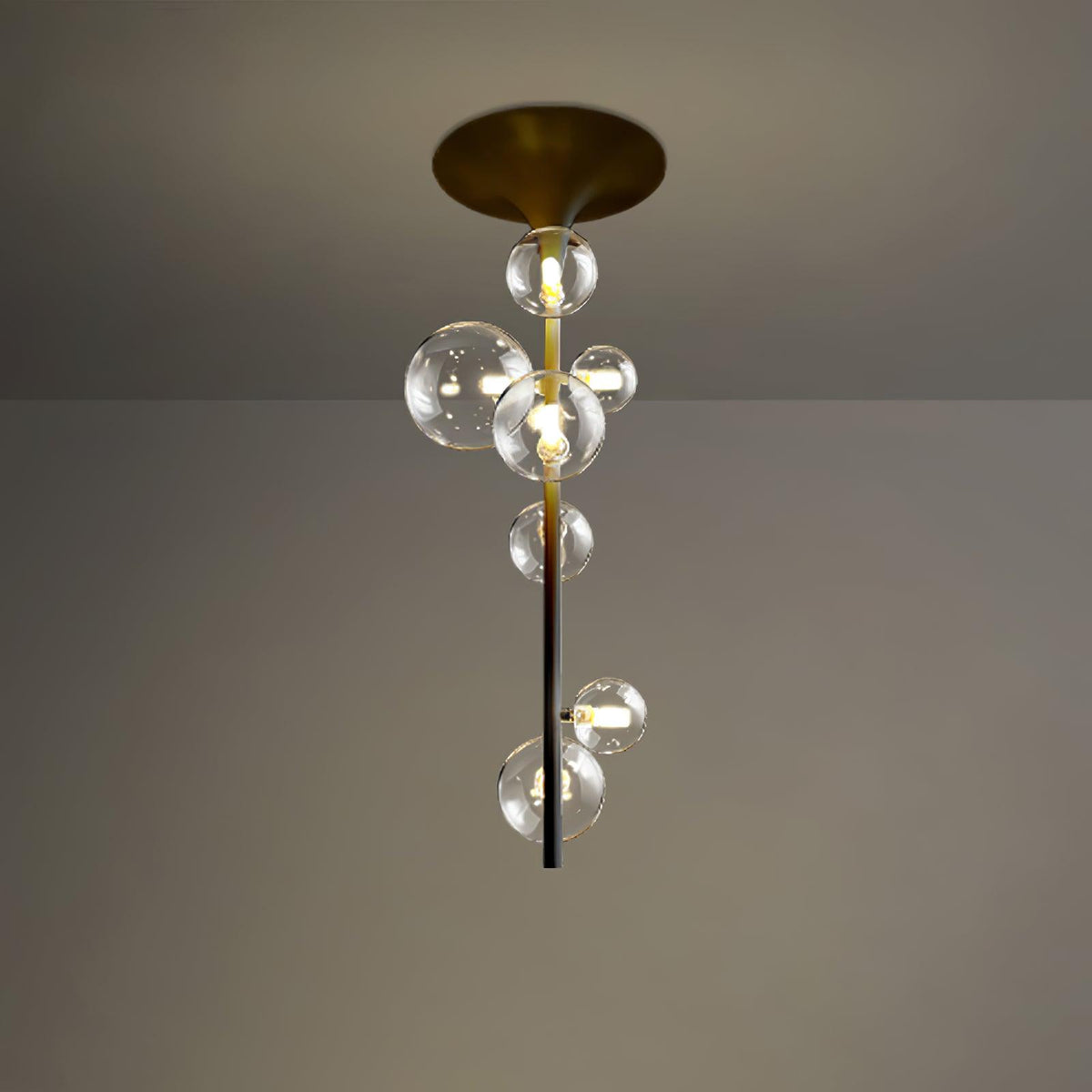 Osio Suspension Laiton Verre Cascade pour Hallway