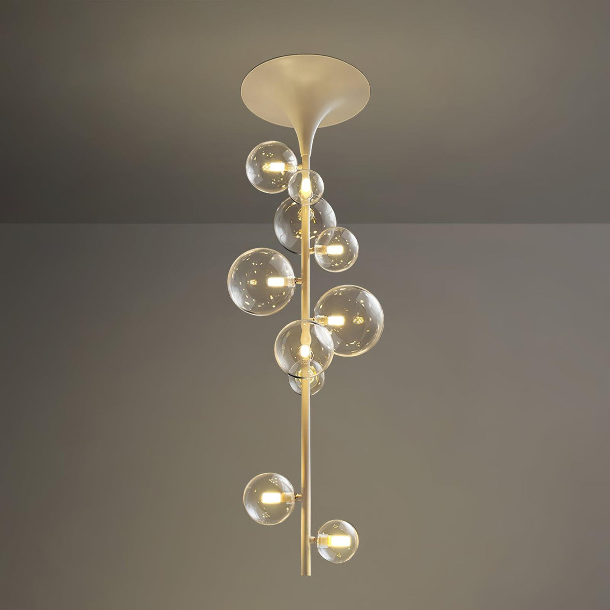 Osio Suspension Laiton Verre Cascade pour Hallway