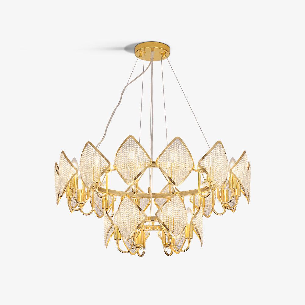 Calilia Lustre Cristal Feuille à Deux Niveaux