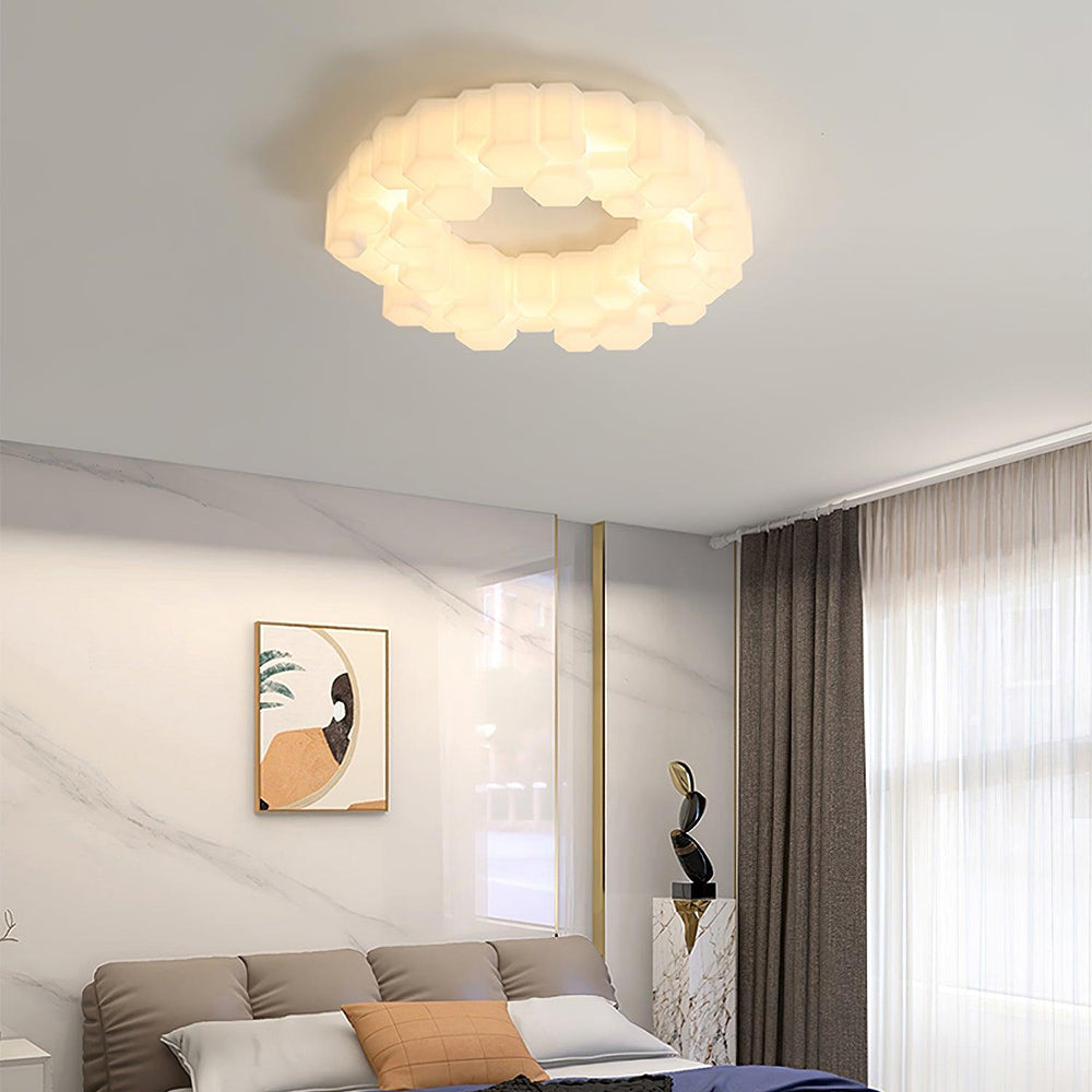 Arisha Plafonnier Nid Moderne, Metal/PE, Blanc, Chambre