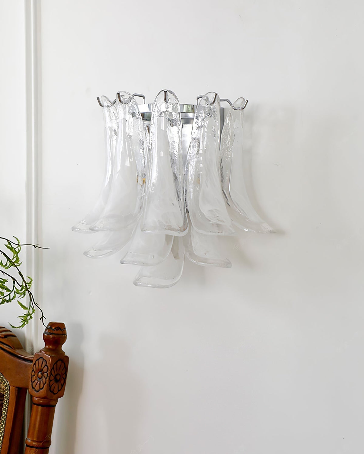 Alderis Applique Murale en Verre Pétale Minimaliste