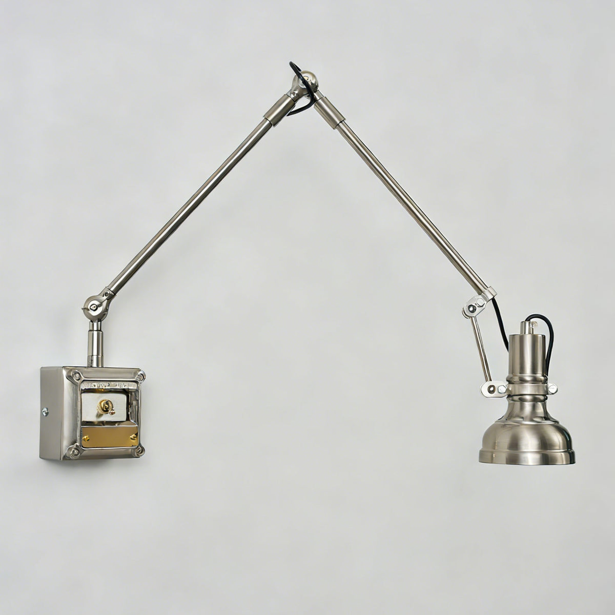 View of the sconce from below, showing the light source