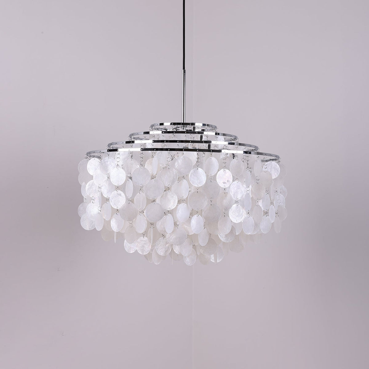 Delene Suspension Lampe Anneau Rond en Coquillage
