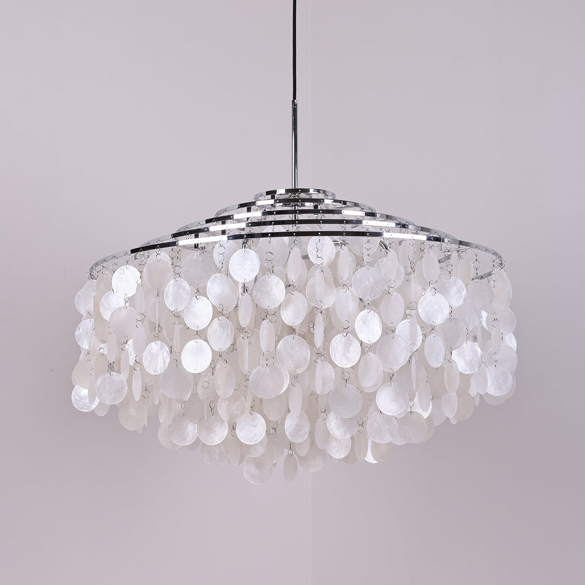 Delene Suspension Lampe Anneau Rond en Coquillage