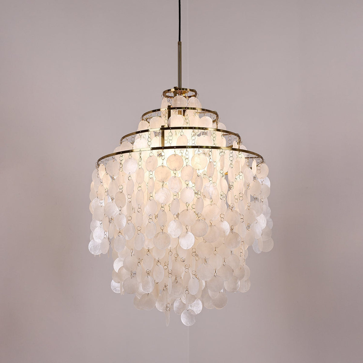 Delene Suspension Lampe Anneau Rond en Coquillage