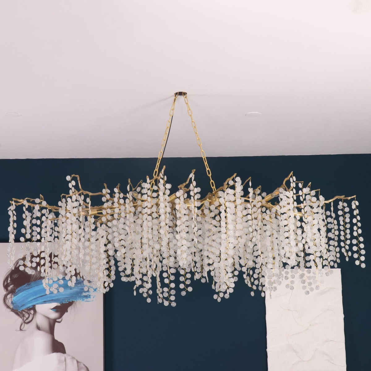 Ravelise Suspension Lampe Goutte de Rosée en Cristal