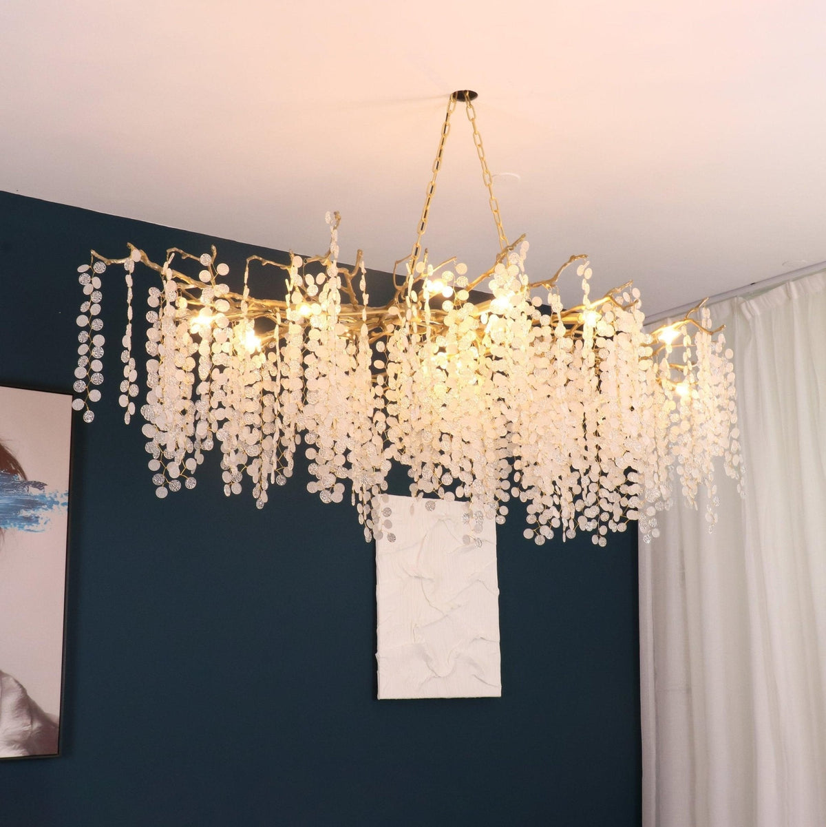 Ravelise Suspension Lampe Goutte de Rosée en Cristal