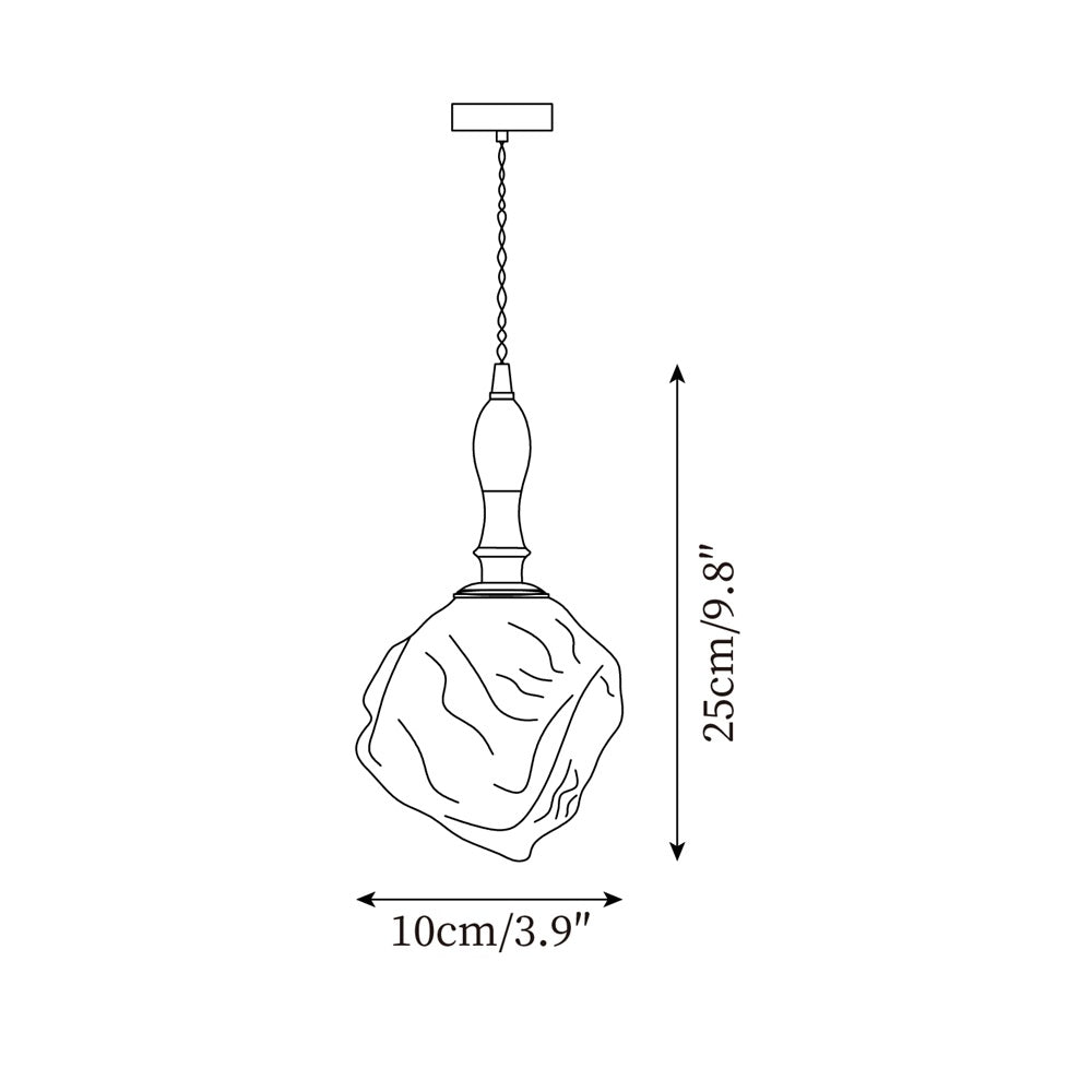 Pendant Light Walnut Wood Glass Cube-Neutral Decor