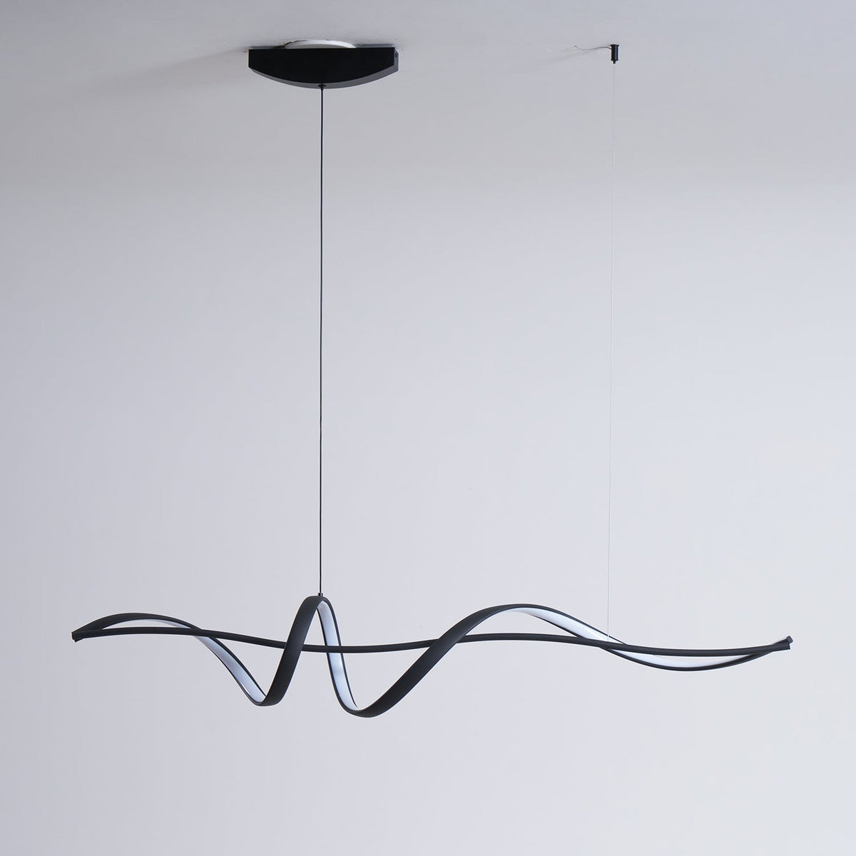 Aveline Modern Black LED Wave Pendant Light-Neutral Decor