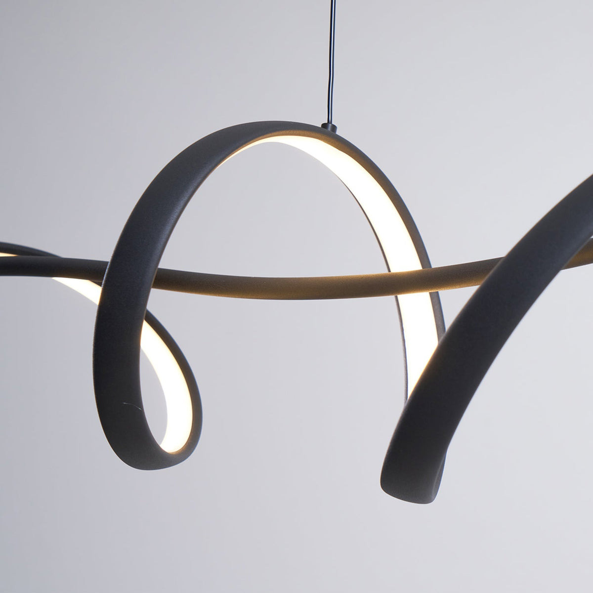 Aveline Modern Black LED Wave Pendant Light-Neutral Decor