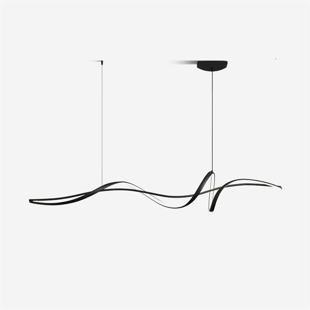 Aveline Modern Black LED Wave Pendant Light-Neutral Decor