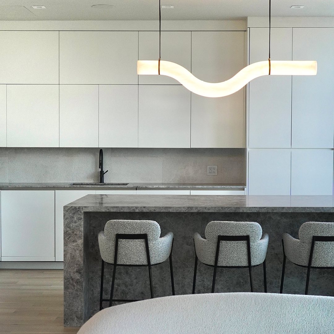 Luste Lampe Suspendue À Boucle Fermée en Albâtre