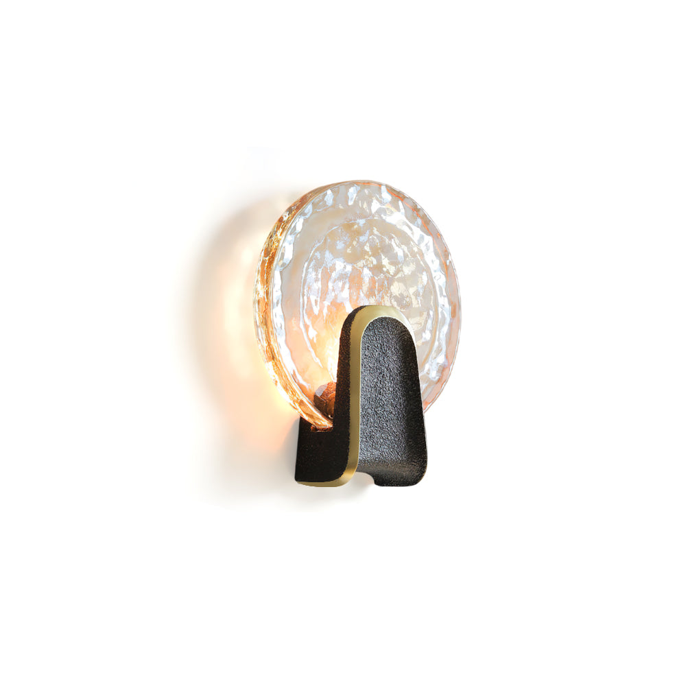 Ingot Wall Lamp with hammered glass shade in a modern interior.